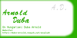 arnold duba business card